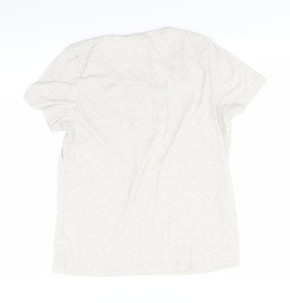 Womens UK Size M BM Beige Basic T-Shirt