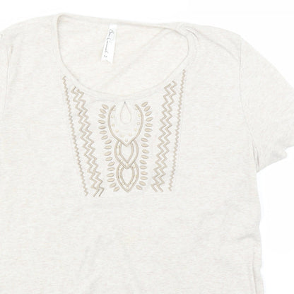 Womens UK Size M BM Beige Basic T-Shirt
