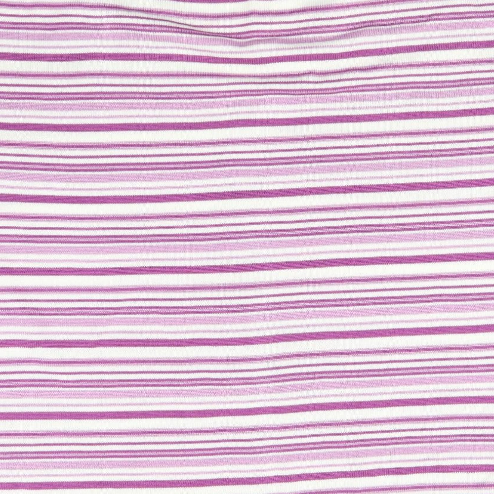 BM Womens Purple Striped Knit Cardigan Jumper Size M