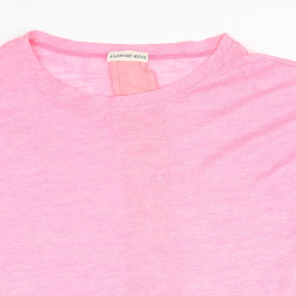 Womens UK Size L Flamant Rose Pink Basic T-Shirt