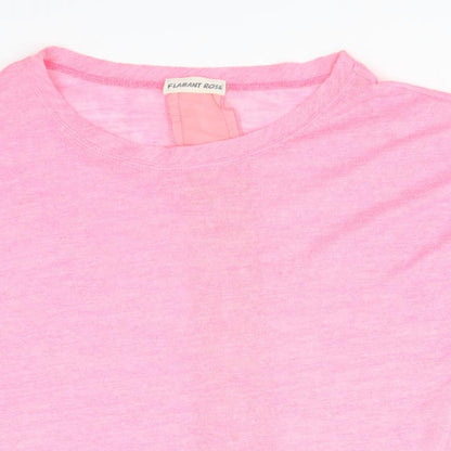 Womens UK Size L Flamant Rose Pink Basic T-Shirt