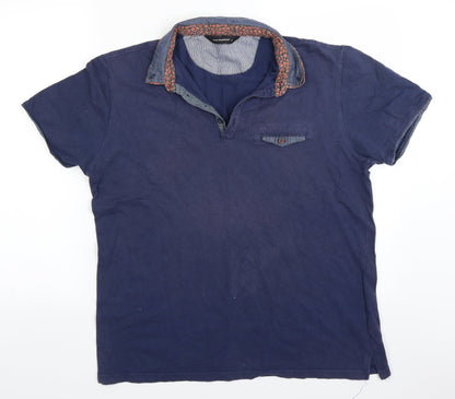 Cedar Wood State Mens Blue    Polo Size L