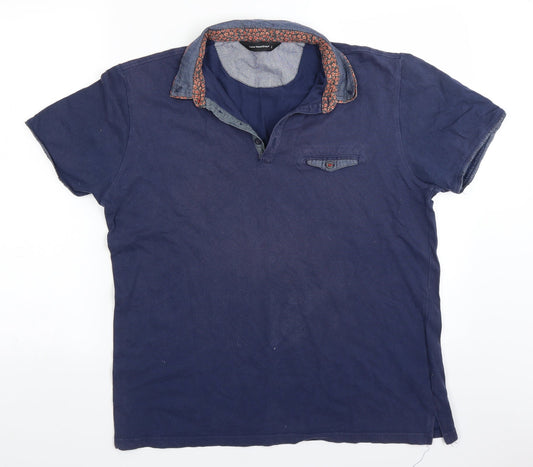 Cedar Wood State Mens Blue    Polo Size L