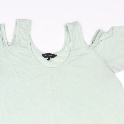 New Look Womens Green   Basic T-Shirt Size 12  - Shoulder cut out
