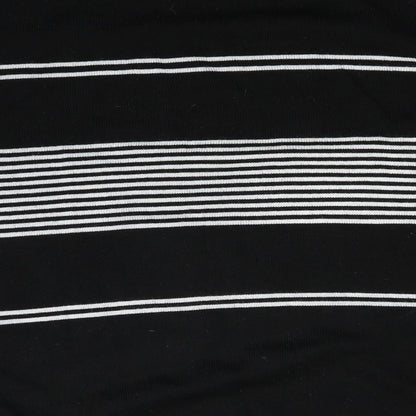 Primark Mens Black Striped Knit Pullover Jumper Size L