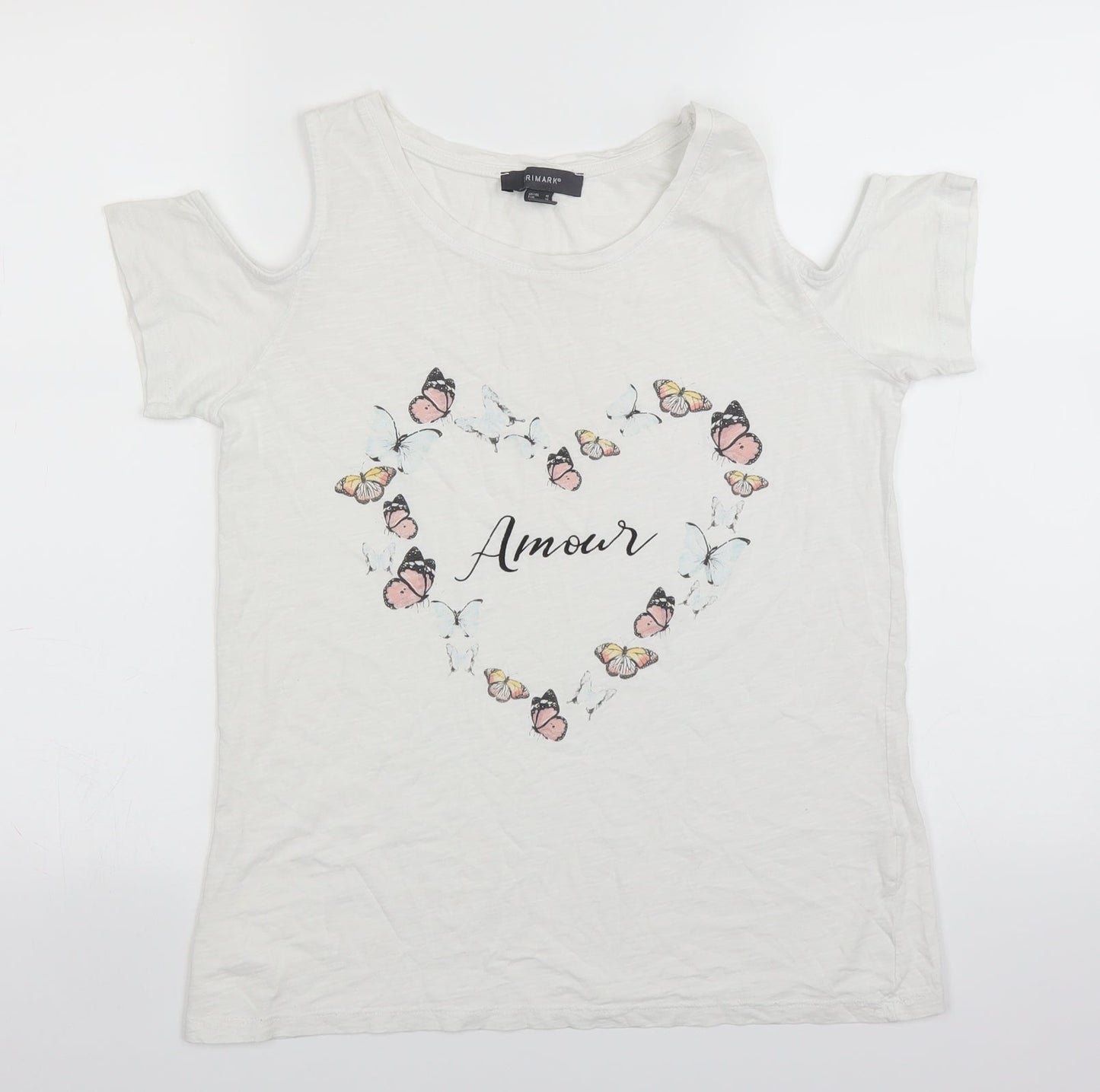 Primark Womens White   Basic T-Shirt Size 10