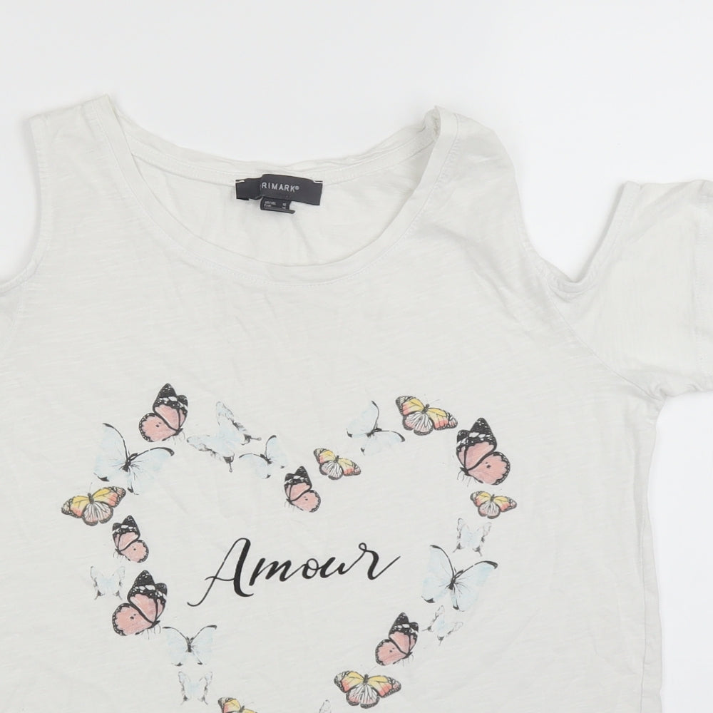 Primark Womens White   Basic T-Shirt Size 10
