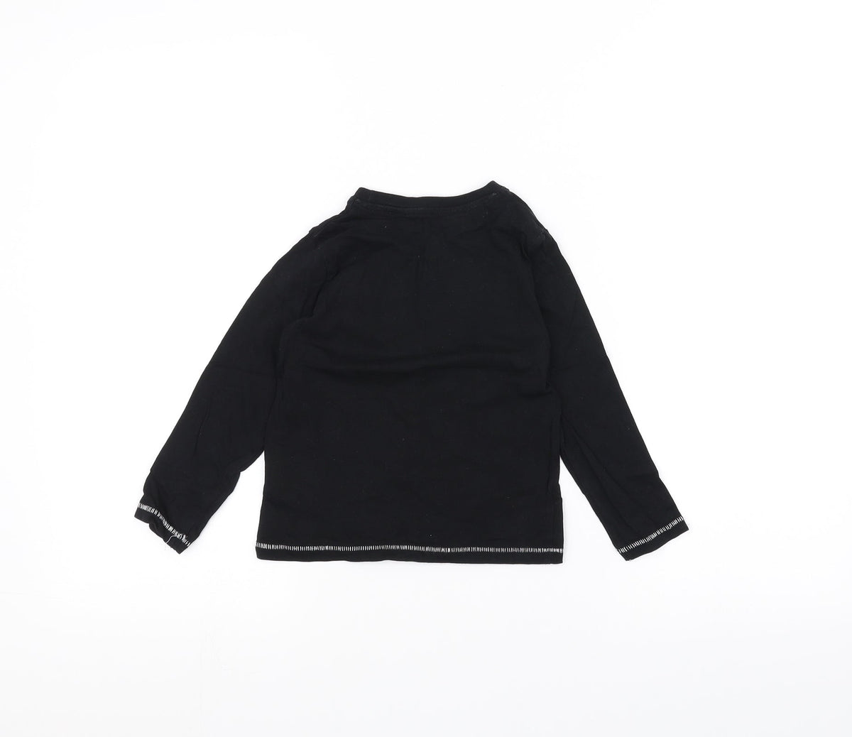Back view of H&M boys’ black basic t-shirt, size 3-4, years