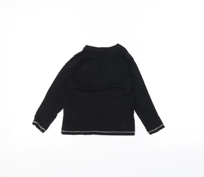 Back view of H&M boys’ black basic t-shirt, size 3-4, years