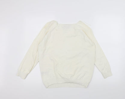 Dorothy Perkins Womens White   Pullover Jumper Size 14
