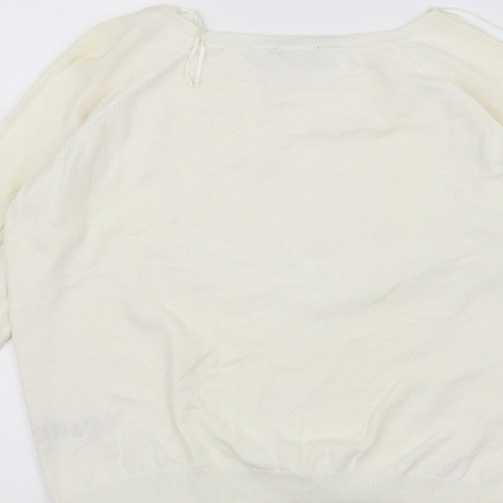 Dorothy Perkins Womens White   Pullover Jumper Size 14