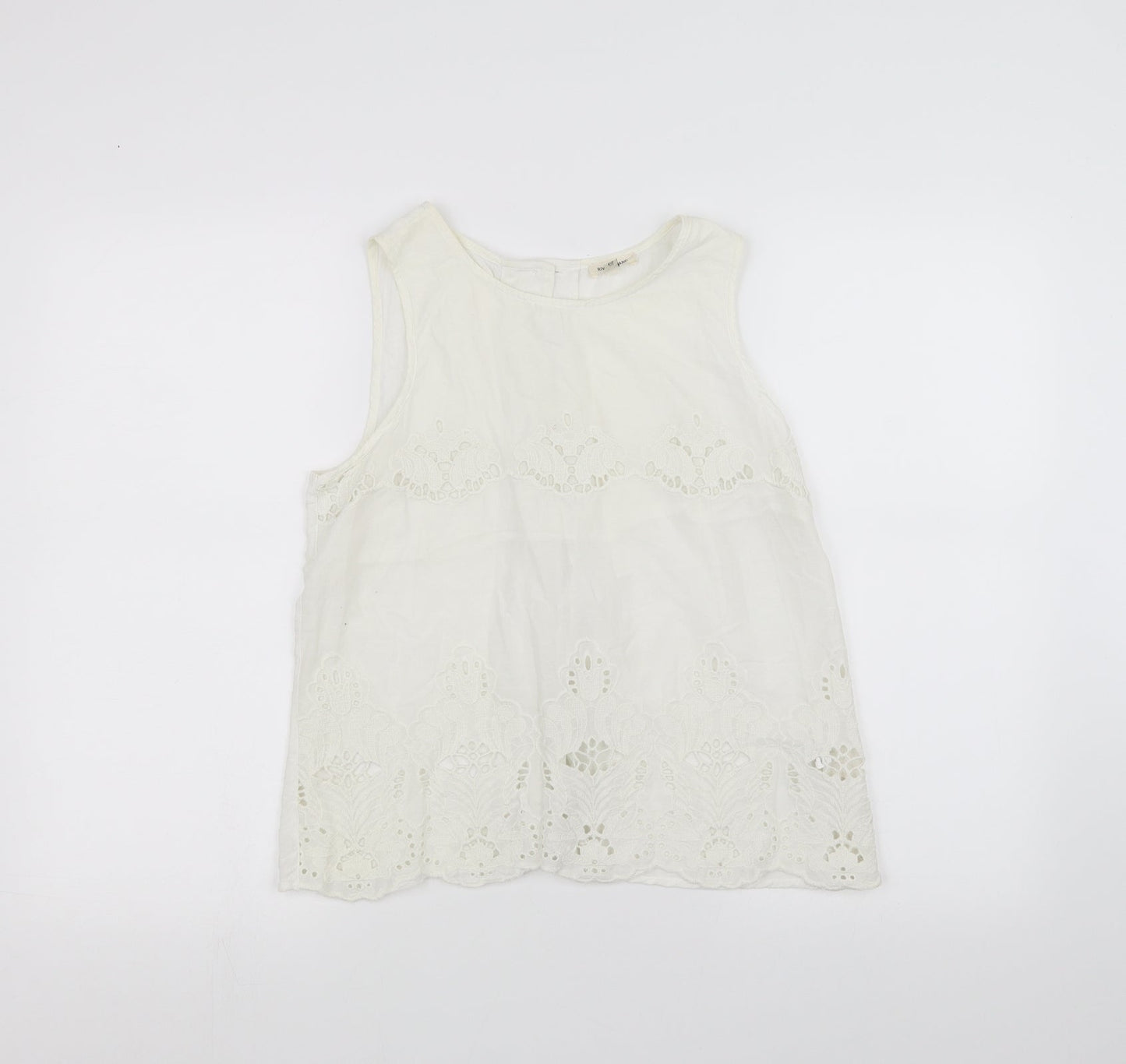 Womens UK Size 8 River Island White Basic Tank