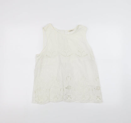 Womens UK Size 8 River Island White Basic Tank