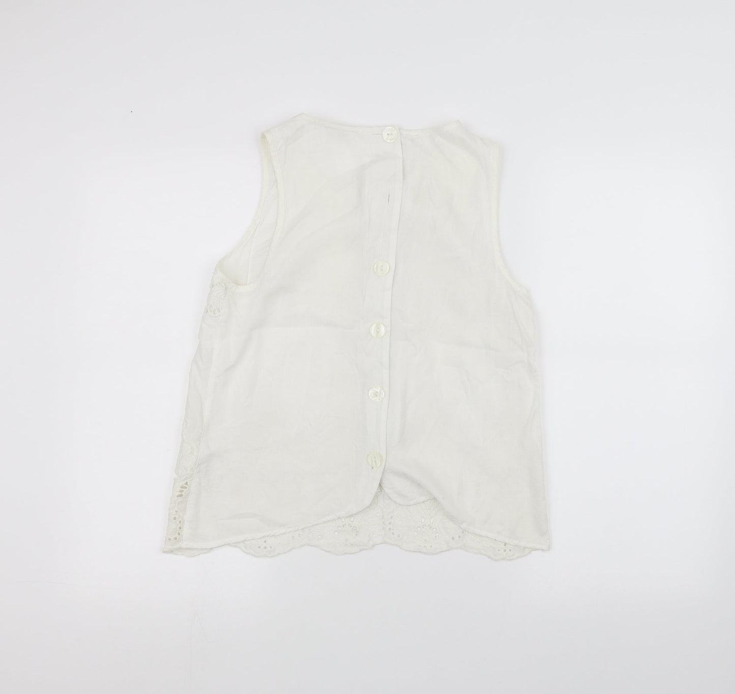 Womens UK Size 8 River Island White Basic Tank