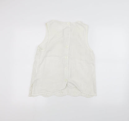 Womens UK Size 8 River Island White Basic Tank