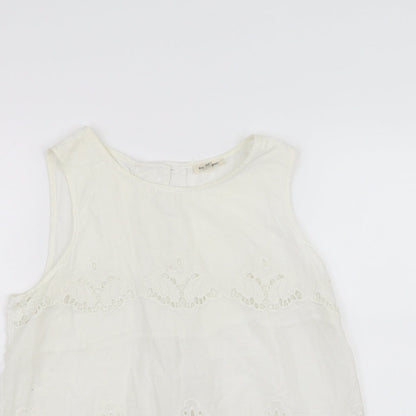 Womens UK Size 8 River Island White Basic Tank