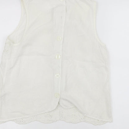 Womens UK Size 8 River Island White Basic Tank