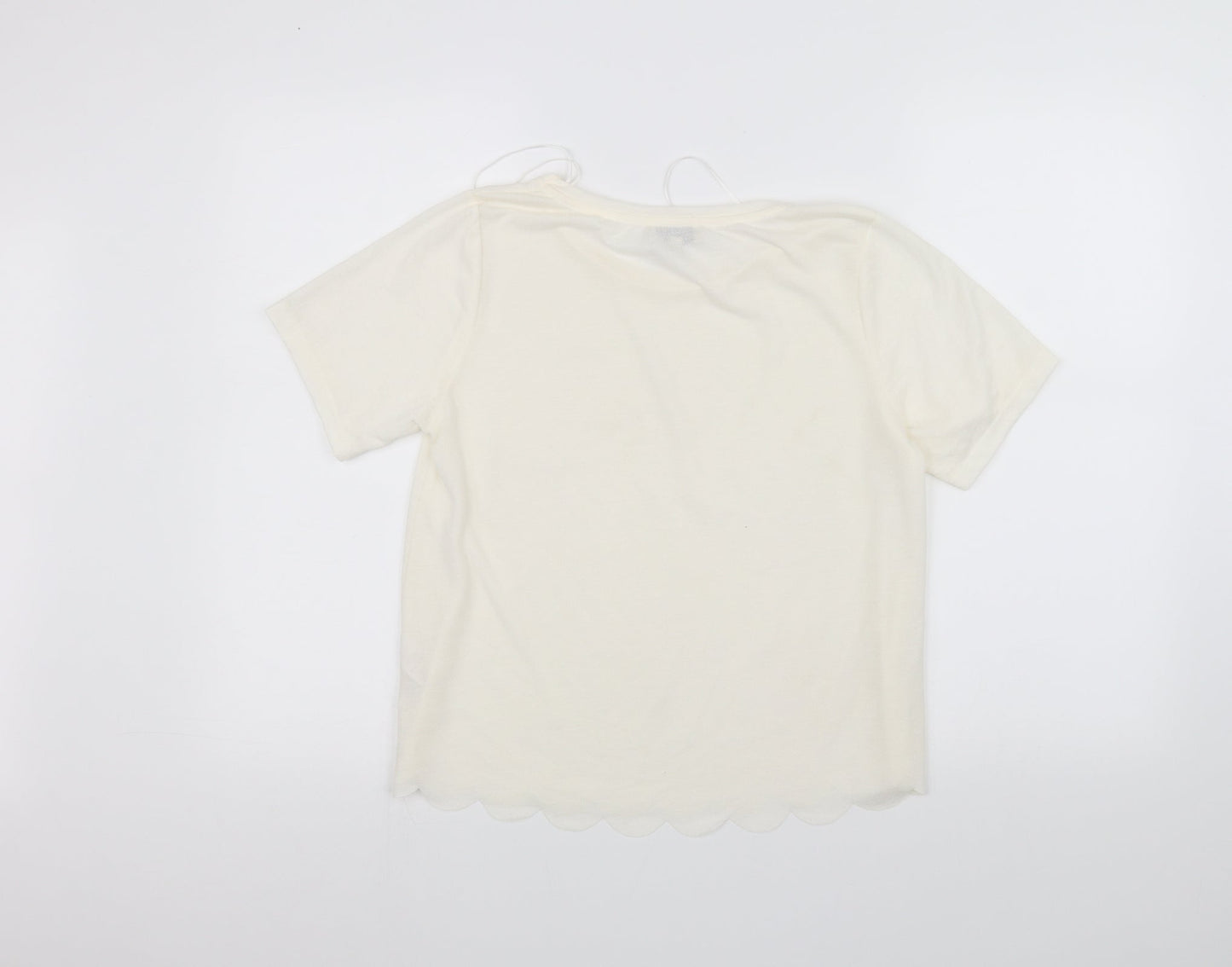 Papaya Womens White   Basic T-Shirt Size 8