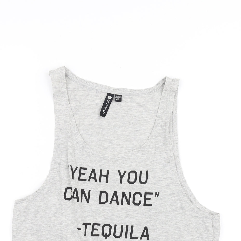 Cotton On Womens Grey   Basic Tank Size S  - Tequila