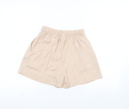 H&M Womens Pink   Paperbag Shorts Size 4
