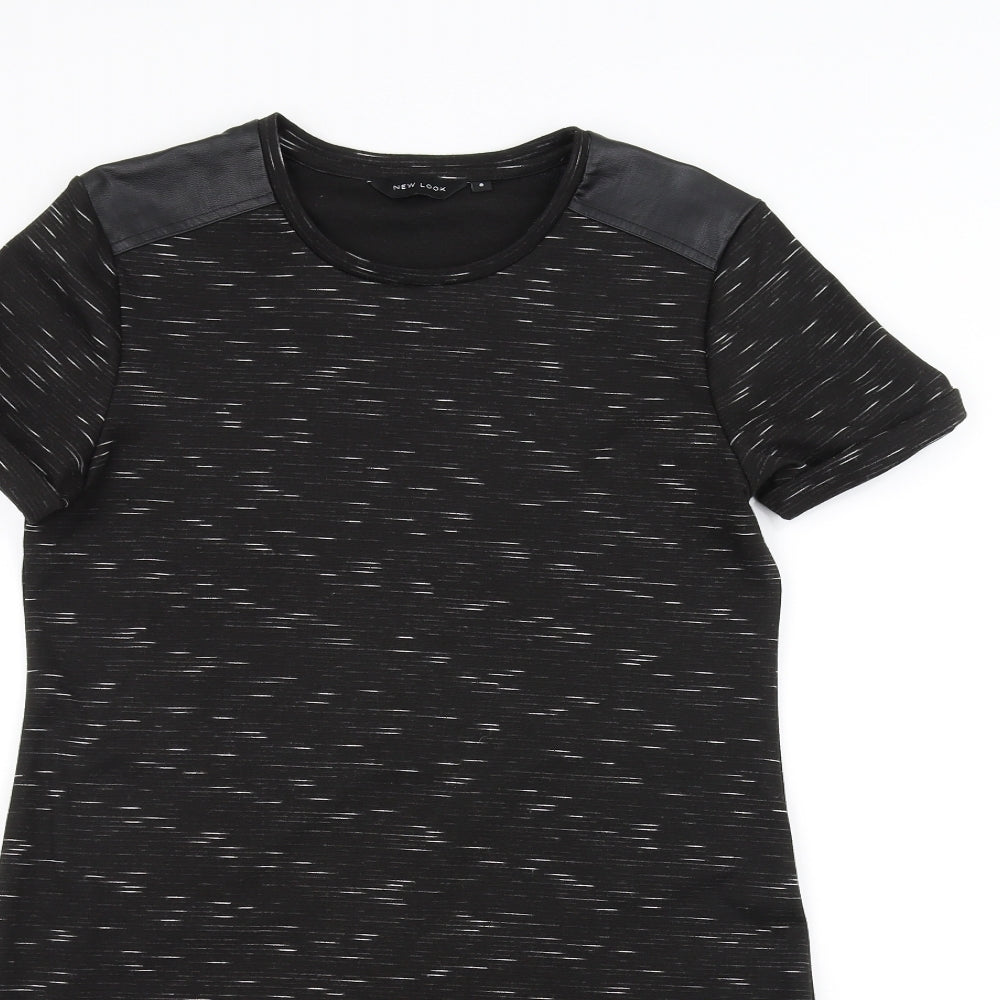 Close-up detail of New Look women’s black jumper, size UK 8