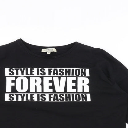 Papaya Womens Black   Basic T-Shirt Size 10