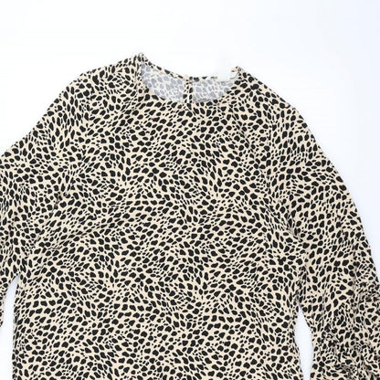 Womens UK Size 8 H&M Brown Basic T-Shirt