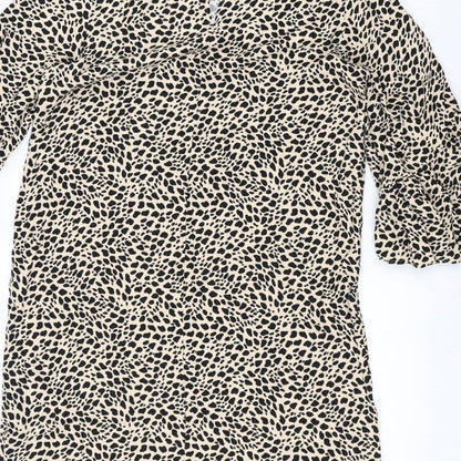 Womens UK Size 8 H&M Brown Basic T-Shirt