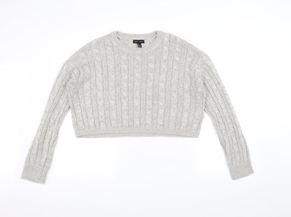Front view of New Look women’s white knit jumper, size L