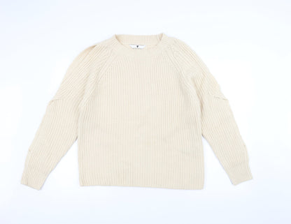 Additional front view of Very women’s white knit jumper, size UK 14