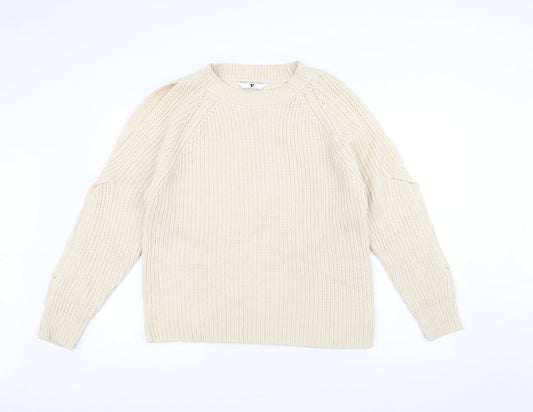 Very Womens White  Knit Pullover Jumper Size 14