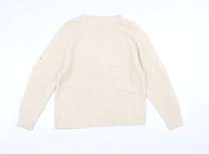 Back view of Very women’s white knit jumper, size UK 14
