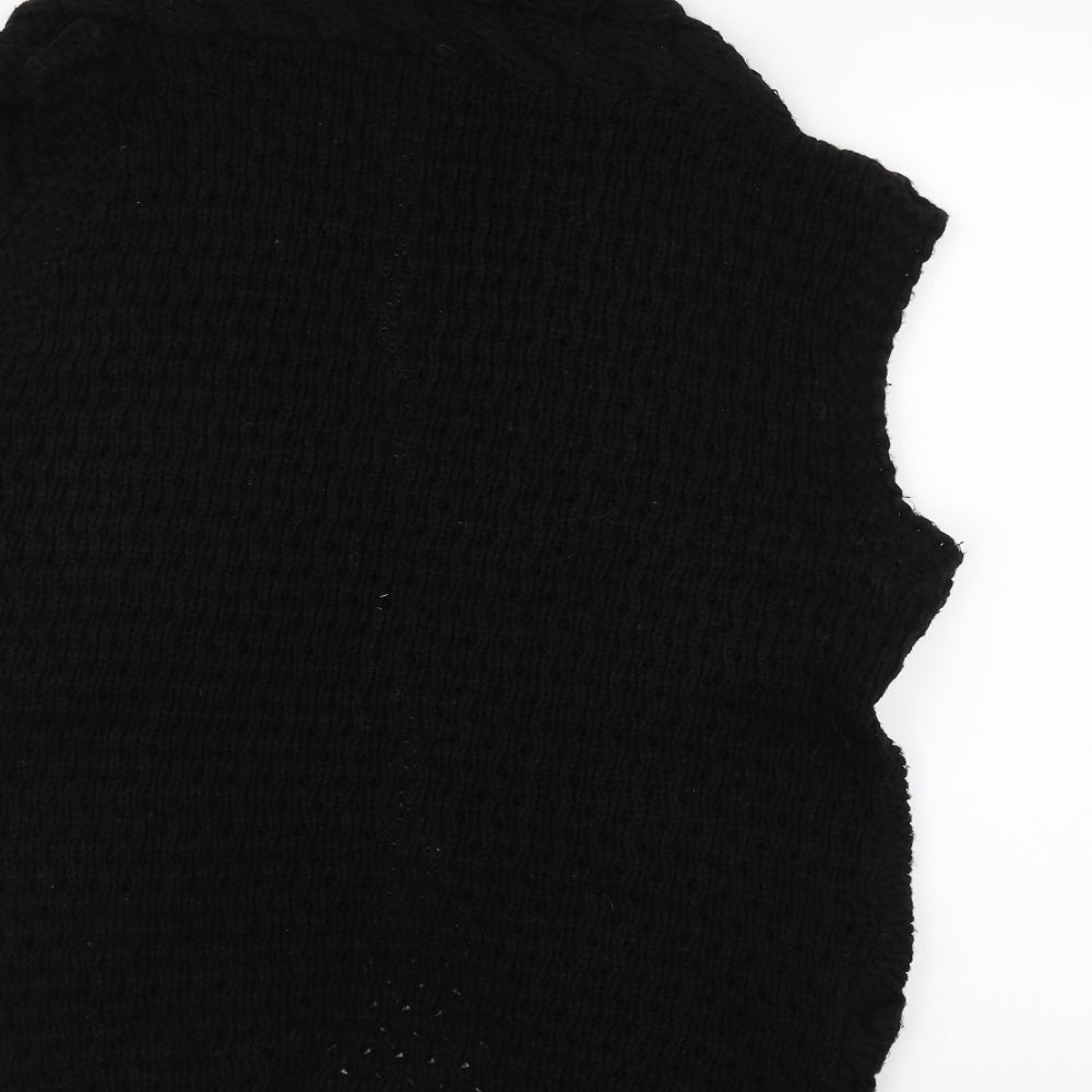 F&F Womens Black  Knit Jacket Coatigan Size 14