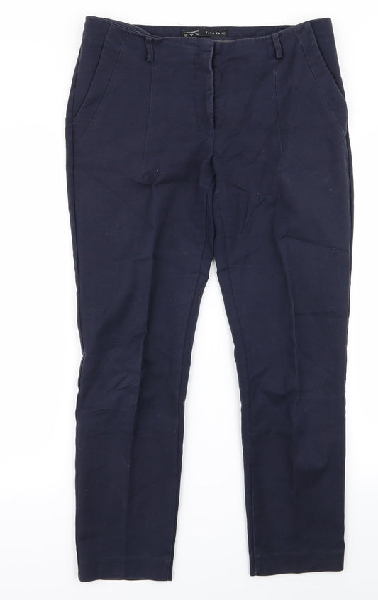 Womens UK Size 8 Zara Regular Fit  Black Trousers