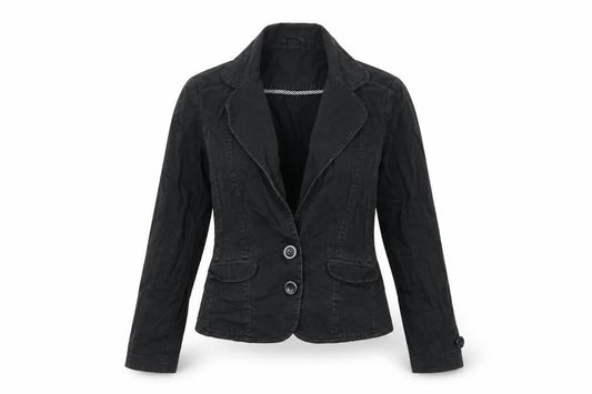 Womens UK Size M bay Black Biker Coat