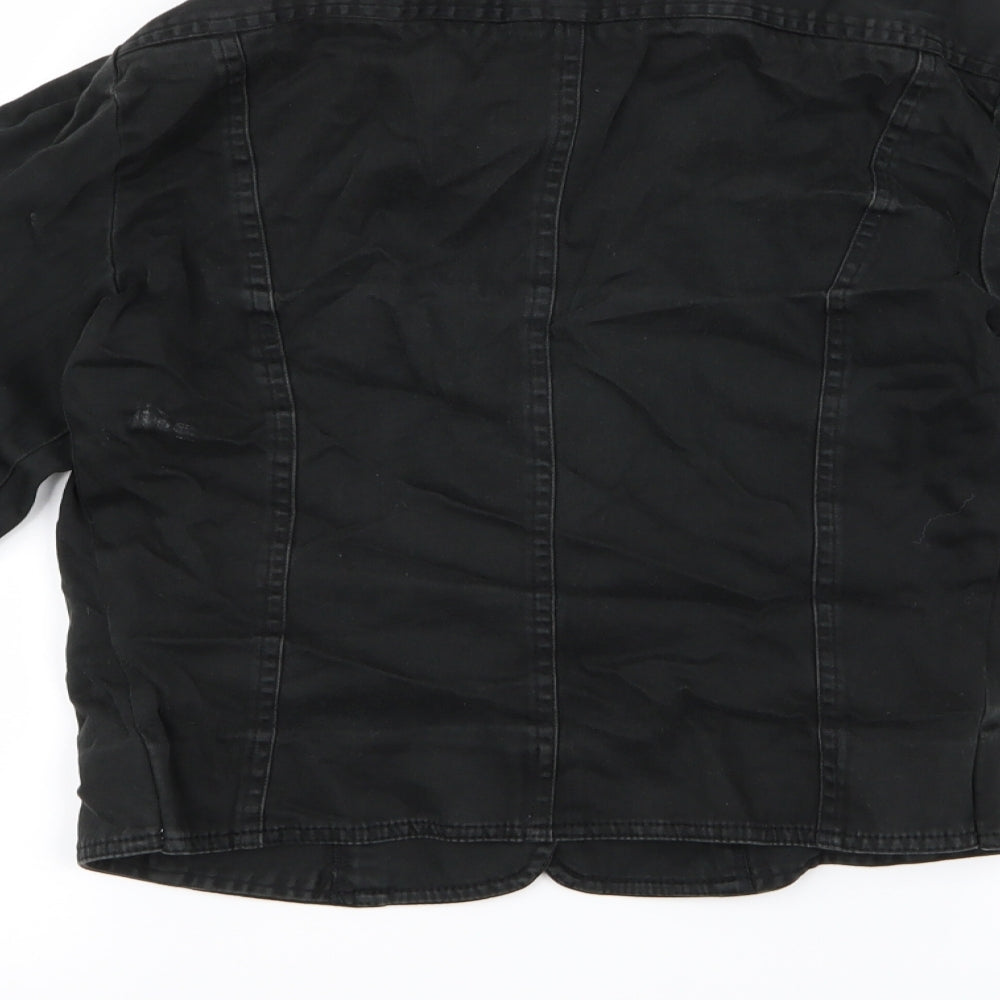 Womens UK Size M bay Black Biker Coat