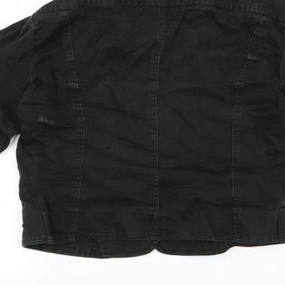 Womens UK Size M bay Black Biker Coat
