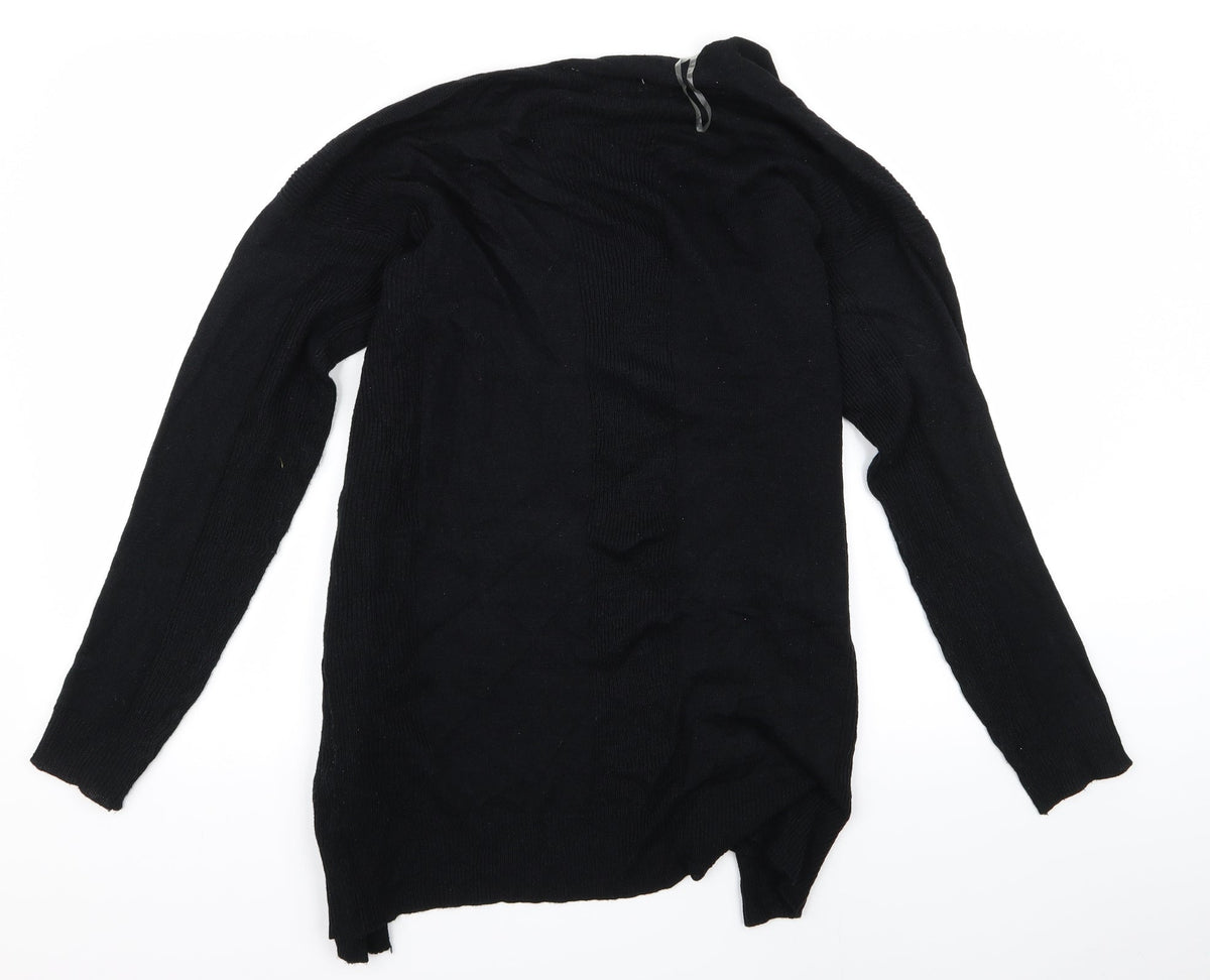 Back view of Select women’s black rayon cardigan jumper, size UK 14