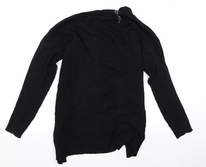 Back view of Select women’s black rayon cardigan jumper, size UK 14