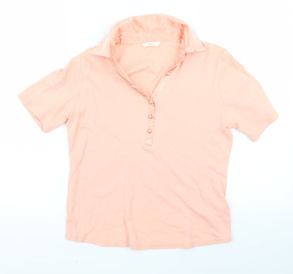 Womens UK Size 10 m&s Pink Basic Polo