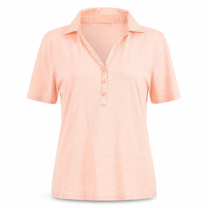 Womens UK Size 10 m&s Pink Basic Polo