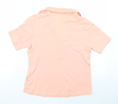 Womens UK Size 10 m&s Pink Basic Polo