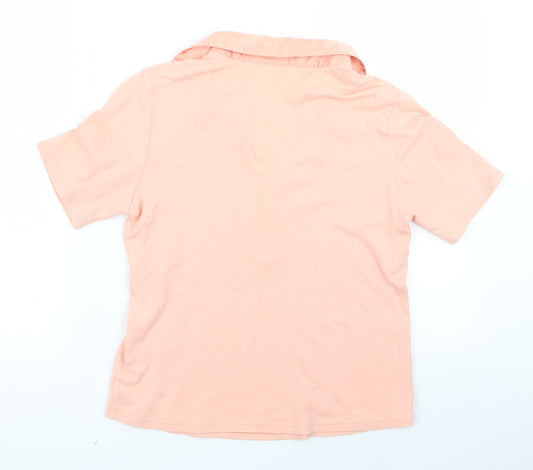 Womens UK Size 10 m&s Pink Basic Polo