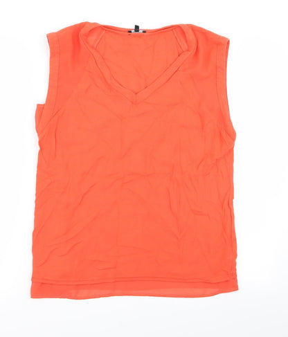Womens UK Size 10 Warehouse Orange Basic Blouse