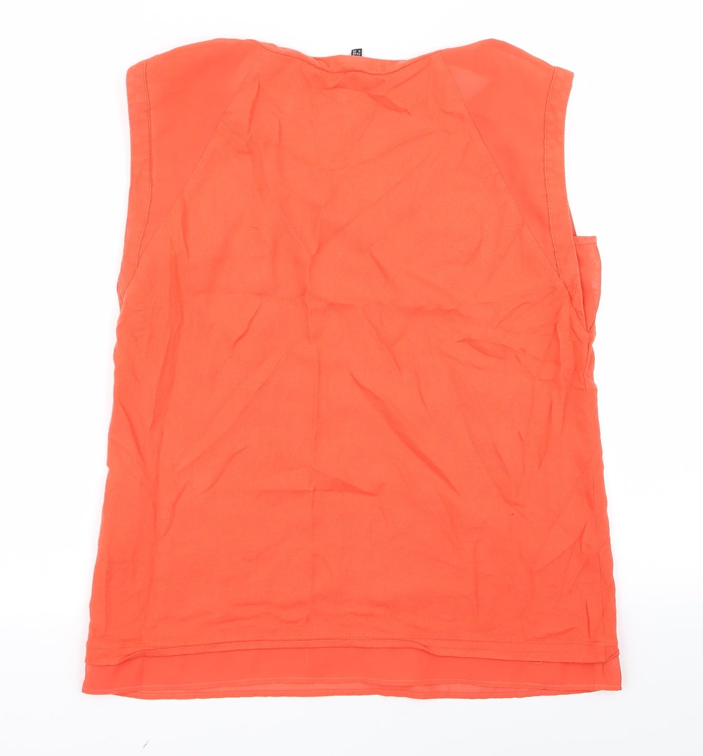Womens UK Size 10 Warehouse Orange Basic Blouse