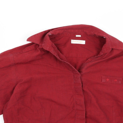 wensun Womens Red   Basic Button-Up Size 16