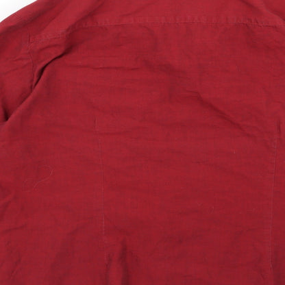 wensun Womens Red   Basic Button-Up Size 16