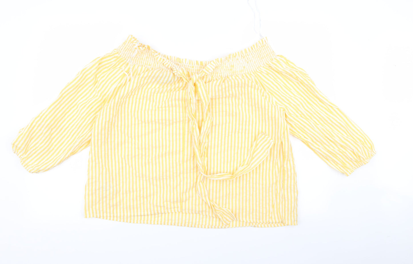 Primark Womens Yellow Striped  Basic Blouse Size 12