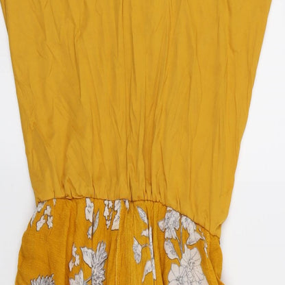 Select Womens Orange Floral  Fit & Flare  Size 10