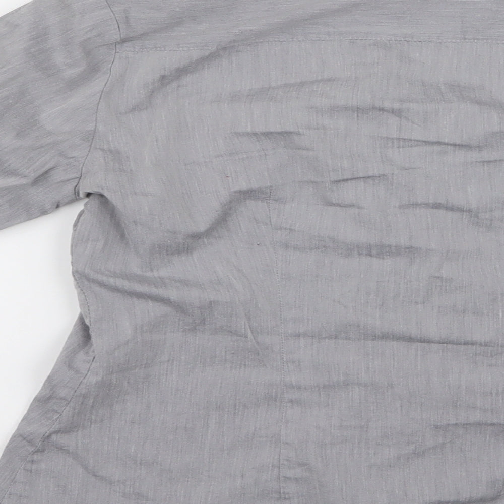 Womens UK Size 10 H&M Grey Basic Button-Up